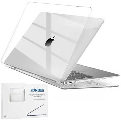 Zorbes Laptop Cover 13.3 Inch For Macbook Air M1 A2337 A2179 A1932 Mac Book Air 13 Inch Case Compatible With Apple 2020 2019 2018 Release Waterproof Clear Plastic Hard Shell Case Cover Protector