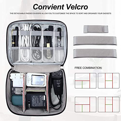House Of Quirk Electronics Accessories Organizer Bag, Universal Carry Travel Gadget Bag For Cables, Plug And More, Perfect Size Fits For Pad Phone Charger Hard Disk - Dark Blue (Polyester, Pack Of 1)