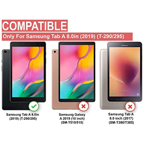 Cedo Samsung Tab A (8 Inch) Flip Cover | Leather Finish | 360 Degree Rotate Back Cover | Shockproof Back Cover Case For Samsung Galaxy Tab A (8 Inch) (2019) Sm-T290 / Sm-T295 (Black)