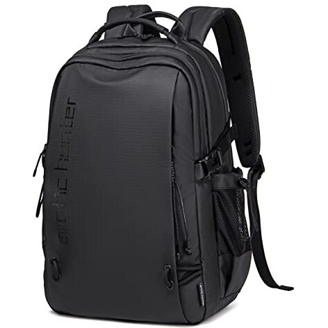 Arctic Hunter Laptop Backpack For Men Women 25L Lightweight Water-Resistant Casual Backpack 15.6-Inch Laptop Bag 5 Pockets Sleek For College Office Daypack, Black