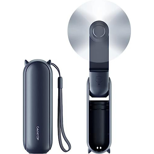 Gaiatop Mini Handheld Fan, Portable Personal Folding Cooling Hand Fan Rechargeable Battery Operated With 2 Speed Usb Desk Fan For Home Office Travel (Blue)