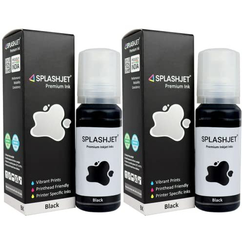 Splashjet 003 Compatible Refill Ink For Epson L3150, L3110, L3250, L3210, L3252, L3150, L3116, L3101,L3215, L3216, L3151, L3152, L3156, L5190 Printer Ink - (Black - 70G X 2) - 501738