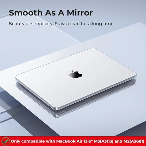 Eoocoo Hard Shell Case Compatible For 2025 2024 2022 Macbook Air 13.6 Inch M4 A3240 M3 A3113 M2 A2681,Retina Display&Touch Id,M2 M3 M4 Air 13" For Keyboard Cover&Camera Cover&Usb Type C Adapter-Clear