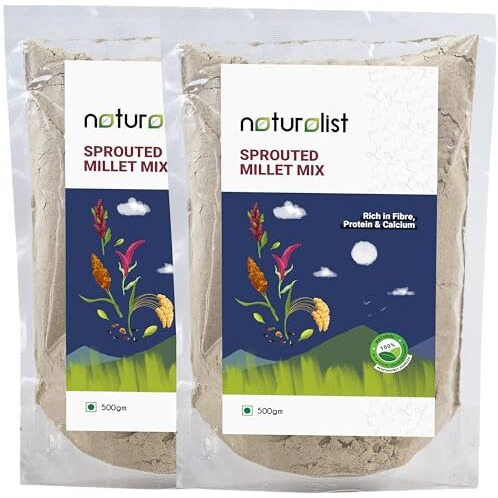 Naturalist 500 Gm Sprouted Millet Mix | 100% Natural | Chemical Free | Fibre And Vitamin B Rich Healthy Meal - 500 Grams