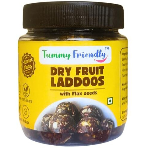 Tummyfriendly Dry Fruit Laddus. Healthy Dry Fruit Laddoos With Dates. Sugar Free Snacks For Kids, Adults & Pregnant Women. Healthy Snacks For Kids. Homemade Dry Fruit Laddus. No Sugar. Flax Seeds Ladoo - 300G (300G)