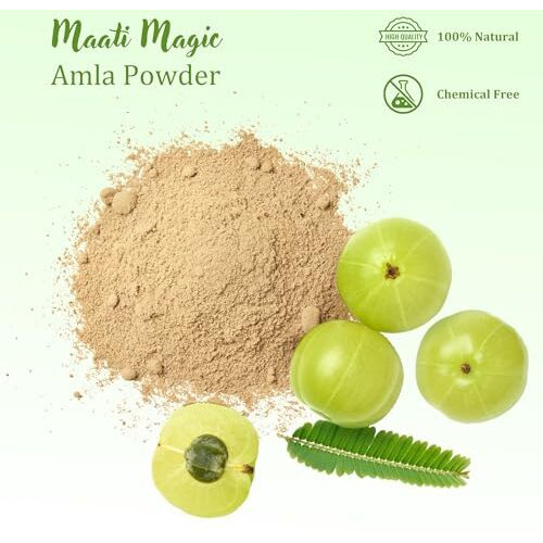 Maati Magic Pure Amla Powder | Indian Gooseberry (Emblica Officinalis) | Perfect For Eating & Drinking | Rich In Vitamin C & Antioxidants | No Preservatives | Glass Jar (120 Gm)