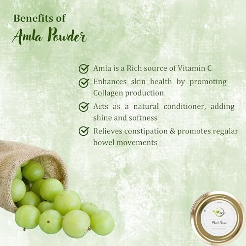 Maati Magic Pure Amla Powder | Indian Gooseberry (Emblica Officinalis) | Perfect For Eating & Drinking | Rich In Vitamin C & Antioxidants | No Preservatives | Glass Jar (120 Gm)