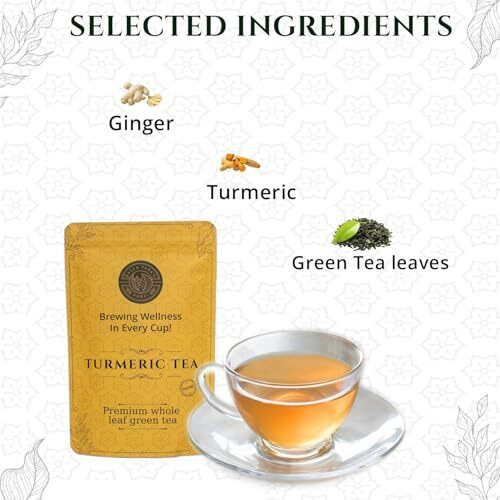 Green Tara's Aurai Turmeric Ginger Herbal Tea | Organic 100G (3.52 Oz) | Ayurvedic Detox Blend With Curcumin | Caffeine-Free Whole Leaf Infusion | 100% Natural | Resealable Pouch For Freshness
