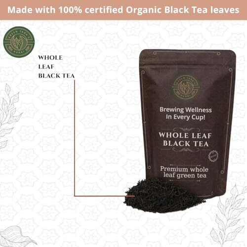 Green TaraS Aurai Black Tea | Certified Organic 100Gm (3.52 Oz)| Robust & Aromatic | High Antioxidants, Low Caffeine | Premium Loose Leaf Tea | Resealable Zipper Pack