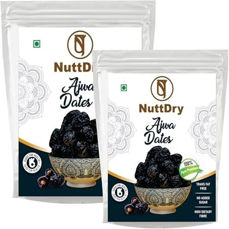 Nuttdry Premium Fresh Ajwa Dates Original 700G (500Gm + 200Gm) | Iron & Fibre Rich Naturally Sweet Without Added Sugar | Dry Fruits & Nuts | All Natural | No Preservatives | Khajur | Khajoor | Khejur