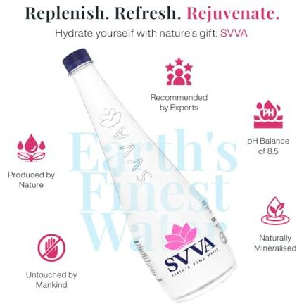 Svva Earth's Finest Water Premium Subterranean Water | 750 Ml Pack 24 (Pet), Alkaline Ph 8+ | Balanced Mineral Essential Healthy Mineral Hydration | Premium Pet Bottle Refillable Bottle