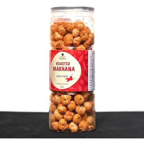Suru Peri Peri Flavoured Makhana (Foxnuts), Roasted With Olive Oil, 90G Each (Pack Of 2)