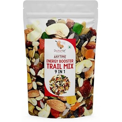 Dry Fruit Hub Anytime Energy Booster Trial Mix 900Gm | 9 In 1 Dry Fruits Mix | Healthy Snacks | Dry Fruits ,Nuts, Seeds And Berries Mix | Cashews Nuts | Almonds | Green And Black Raisins | Cranberries | Pumpkin , Sunflower And Watermelon Seeds | Mixed Dried Fruits