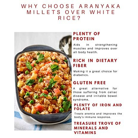 Aranyaka Foxtail Millet 1Kg Raw (Whole Grain)-(Kaon/Kang/Kangni/Kakum/Navani/Korralu/Korra/Thinai) | Low Gi- Diabetic Friendly | High Protein & High Fibre | Unpolished | Gluten-Free, Non-Gmo