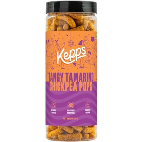 Kepps Chickpea Pops Snack, Gluten Free, Rich In Fiber And Protein, Never Fried, Low Calorie, Delicious Munchies, For All Age (Pack Of 1, Tangy Tamarind)
