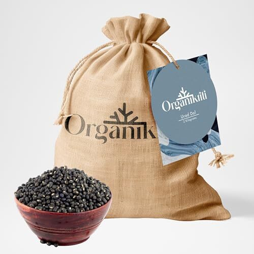 Organikriti Organic Urad Dal - 2 Kg | Rich In Protein | Black Gram Whole | No Additives | 100% Organic And Healthy | Chemical Free & Pesticides Free.