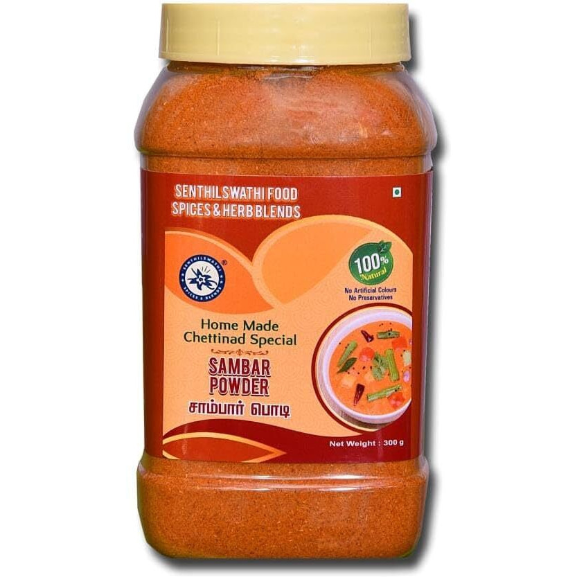 Senthilswathi Food Chettinadu Sambar Pod Home Made Masala 300 G-Mixed Spices Chettinadu Spesial Very Tasty No Preservatives