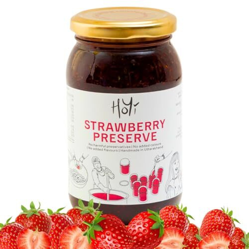 Hoyi Strawberry Jam Preserve| No Refined Sugar & Preservatives | Farm-Fresh | Loaded With 62% Fruit Chunks | Kids And Moms | No Added Flavors Or Colors (250 Gms)