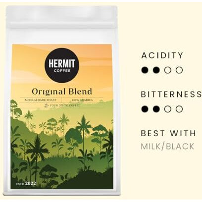 Hermit Coffee Original Blend, Medium Dark Roast | Made With 100% Specialty Grade Arabica, Freshly Roasted (French Press) |250G|