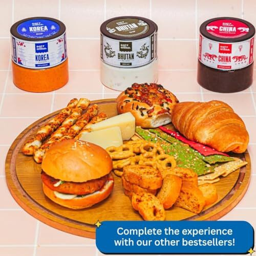 Eat Atlas International Gourmet 3 Dips Combo  Ema Datshi (Bhutan), Gochujang (Korea), Dochi Black Bean (China) | Ready-To-Eat (Pack Of 3) (100Gm Each)