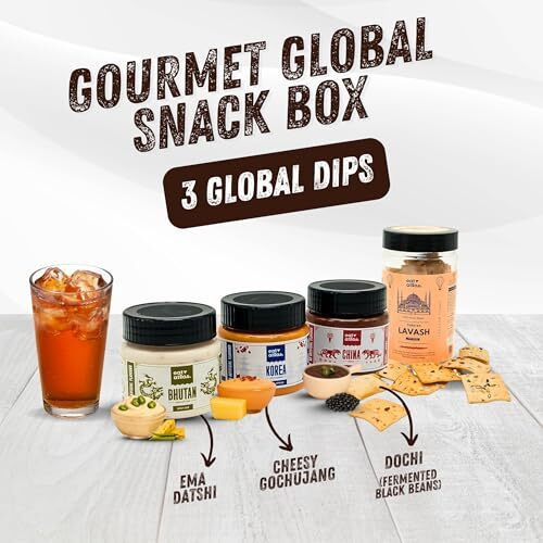 Eat Atlas International Gourmet 3 Dips Combo  Ema Datshi (Bhutan), Gochujang (Korea), Dochi Black Bean (China) | Ready-To-Eat (Pack Of 3) (100Gm Each)