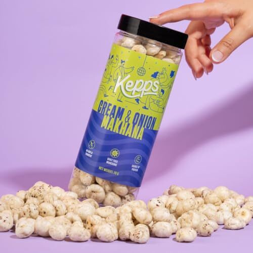 Kepps Cream & Onion Makhana Snack, Gluten Free, Rich In Fiber And Protein, Never Fried, Low Calorie, Delicious Munchies, For All Age, Kid Friendly (70 Gm)
