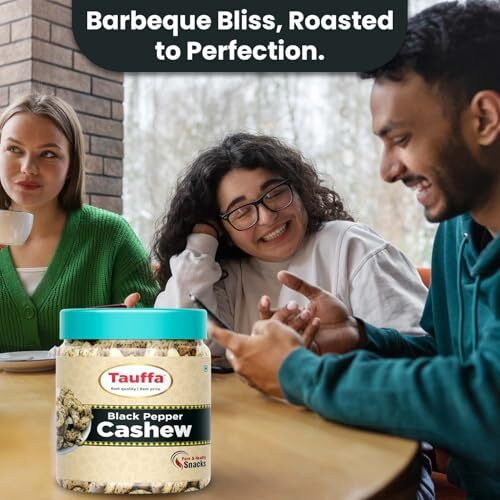 Tauffa Black Pepper Cashews - Premium Roasted Cashews With A Peppery Twist, 250G | Rich In Protein & Nutrients | Gourmet Snack For Office, Travel, Or Parties | Healthy And Delicious Nutty Treat