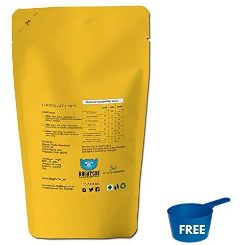 Bogatchi Chocolate Chips For Decoration Coffee, Ice Creams And Shakes, Dark Chocolate Chips, Dark Chocolate Chips, Gluten Free And Tasty, 200G With Free Measuring Spoon