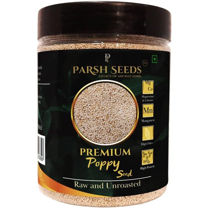 Parsh Seeds Premium Poppy Seeds (Khus Khus) | No Artificial Colours Or Preservatives | 250G (Jar Pack)