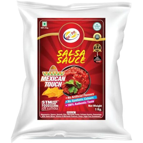 Am 2 Pm - Mexican Touch Salsa Sauce Enjoy The Salsa Dip With Nachos, Garlic Bread, Sandwich Burger, Momos Chips Spread For Rolls | Sweet Spicy Tangy Flavour - 1Kg