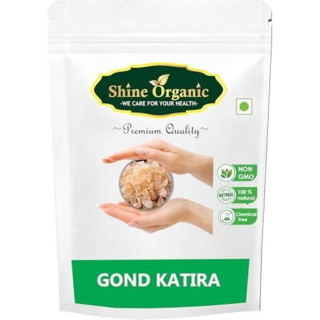 Shine Organic Gond Katira High Cooling Properties- (200 Gm) Gondh Katira Gum | Gond Katira, Natural Superfood Edible Gum
