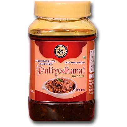 Senthilswsthi Puliyodharai Rice Mix Home Made With Pure Gingelly Oil-300 G Chettinadu Spical No Preservatives