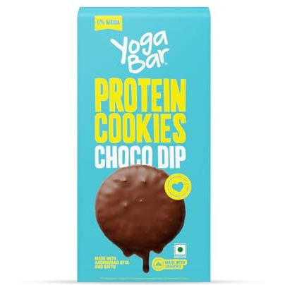 Yogabar Protein Biscuits, Choco Dip, Made With Aashirvaad Atta And Sattu, Pack Of 6(24 Cookies)