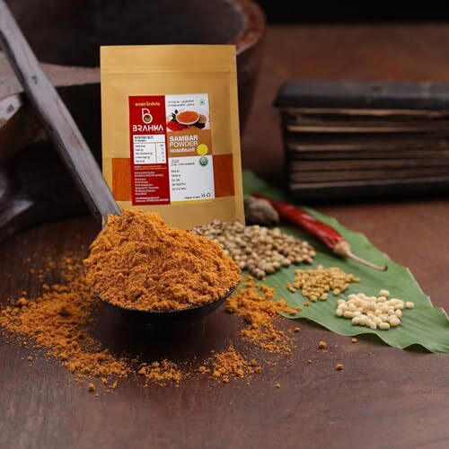 Brahma Sambar Podi 250Gm  Authentic Brahmin Spice Blend With Coriander, Dry Chili, And Asafoetida (Kayam)  Traditional, Handcrafted Recipe For Sambar, Perfected Over Generations By The Brahmin Community, Offering A Rich And Aromatic Sambar Powder