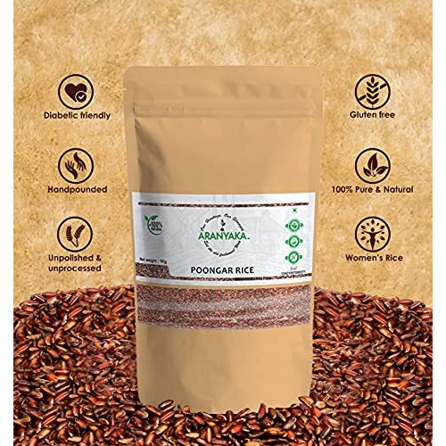 Aranyaka Traditional Kaikuthal (Hand-Pounded) | Poongar Boiled Red Rice (2.5 Kg) | Diabetic Friendly, Gluten Free | (Medium Grain, Unpolished) (2500G)