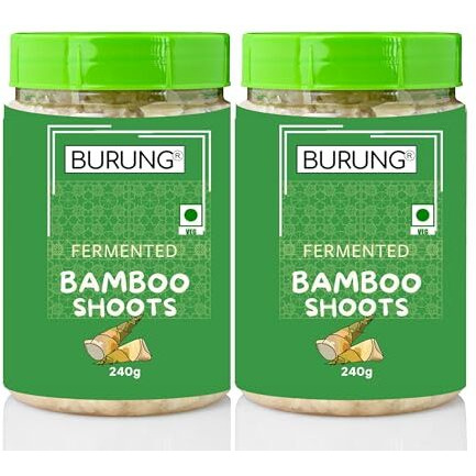 Burung Fermented Bambooshoot Sliced Large Pieces| Raw Bamboo Shoot Khorisa Soibum 480G (Pack Of 2 Each Pack Of 240 G)