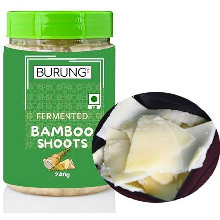Burung Fermented Bambooshoot Sliced Large Pieces| Raw Bamboo Shoot Khorisa Soibum 480G (Pack Of 2 Each Pack Of 240 G)