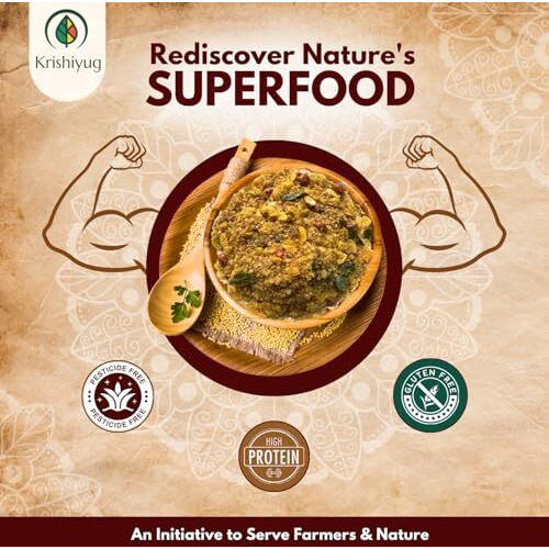 Krishiyug Unpolished 5 Millets Combo Pack Of Little Millet, Kodo, Foxtail, Barnyard And Browntop Millet 1Kg Each (Pack Of 5)