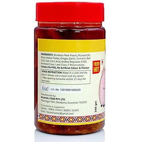 Boneless Pork Pickle With Bhut Jolokia From Northeast