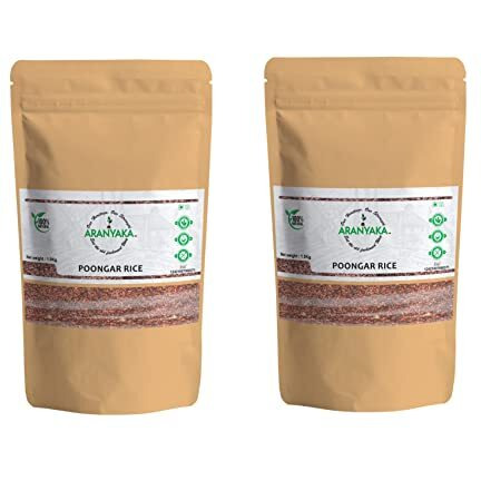 Aranyaka Traditional Kaikuthal(Hand-Pounded) Poongar Boiled Red Rice 3Kg | Diabetic Friendly, Gluten Free | (Medium Grain, Unpolished) (1500G X 2) 3Kg In Total