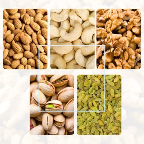 Yumful Dry Fruits Combo Pack Of 5-1.25Kg (Each 250G) | Healthy Snack Mix Of Almonds, Cashews, Salted Pistachios, Raisins, And Walnuts | Nutritious And Delicious Nuts For Energy, Immunity