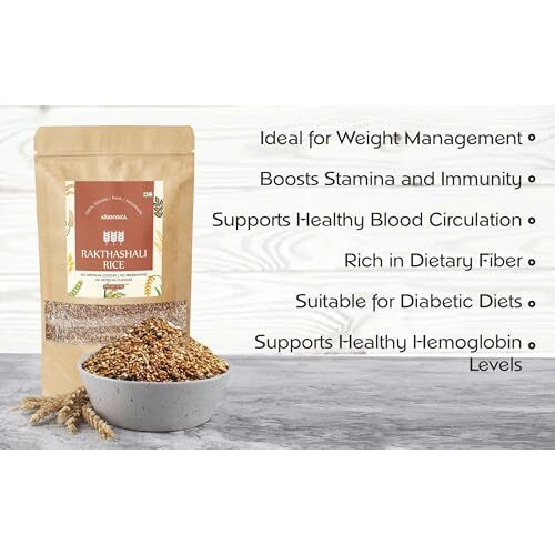 Aranyaka Red Rice | Kerala Rakthashali Rice 3Kg | (Diabetic Friendly, Gluten Free | (Small Grain, Unpolished, Raw) | Healthy Royal Rice| Iron Rich| Blood Purifier |  1Kg (Pack Of 3) - 3Kg In Total