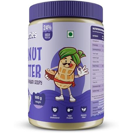 Nutzies - White Chocolate Peanut Butter Crispy | 500G | Low Sugar | 24G High Protein | Roasted Peanuts | No Artificial Sweeteners | No Palm Oil | Gluten Free | No Preservatives | 100% Natural (500G Pack)