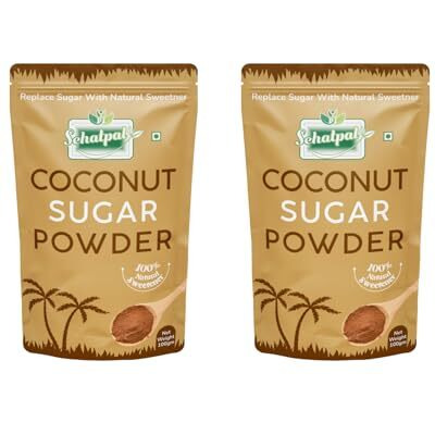 Sehatpal Coconut Sugar Powder | 100% Natural Sweetner | Coconut Palm Sugar | Pure & Healthy Sugar Replacement | Sugar Substitute -200Gm