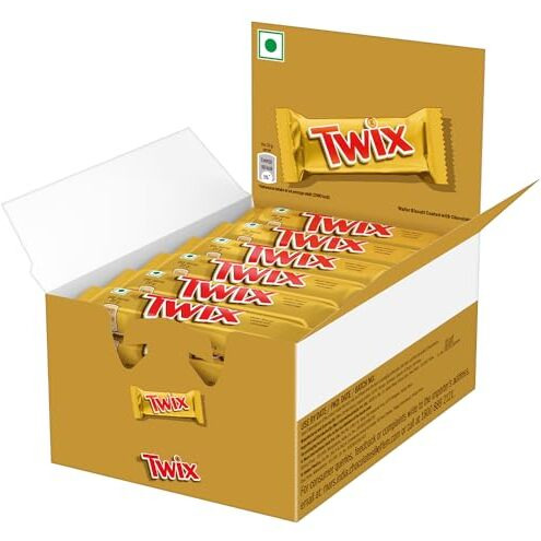 Twix Caramel Cookie Chocolate Bar, Loaded With Soft Nougat, Chewy Caramel, & Crunchy Cookie, Premium Chocolate Pack For Sharing, 20 Grams, Pack Of 24