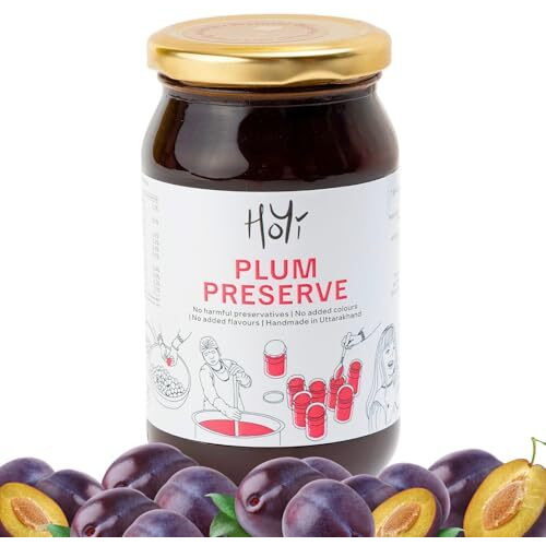 Hoyi Plum Jam Preserve | No Refined Sugar & Preservatives | Farm-Fresh | Loaded With 62% Fruit Chunks | Kids And Moms | No Added Flavors Or Colors (250 Gms)