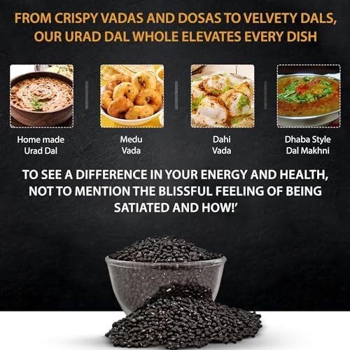 Organikriti Organic Urad Dal - 1 Kg | Rich In Protein | Black Gram Whole | No Additives | 100% Organic And Healthy | Chemical Free & Pesticides Free.