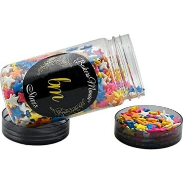 Bakers Mania Combo Of Star Shaped (150Gm) And Vermicelli Edible Sprinkles (125Gm) For Cake, Cupcake, Dessert, Pastry, Ice Cream, Brownies Decoration, Baking Cake Items (150 Gm Each)2 Pc