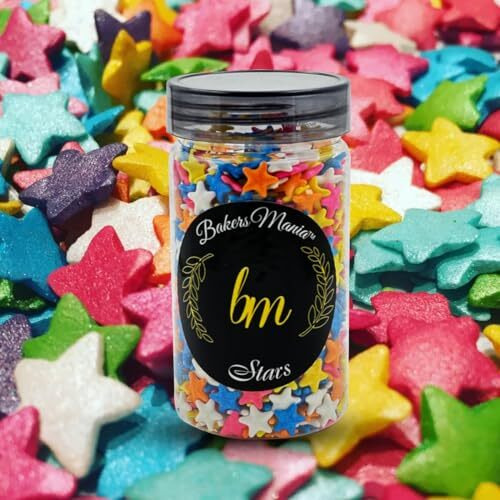 Bakers Mania Combo Of Star Shaped (150Gm) And Vermicelli Edible Sprinkles (125Gm) For Cake, Cupcake, Dessert, Pastry, Ice Cream, Brownies Decoration, Baking Cake Items (150 Gm Each)2 Pc