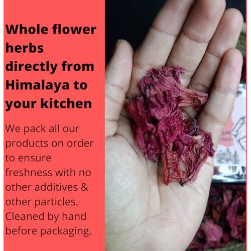 Indiana Organic Rhododendron Flower Tea - 40 Gram Whole Leaf Buransh Flower Petals In Glass Jar | Pure Herbal Tea"